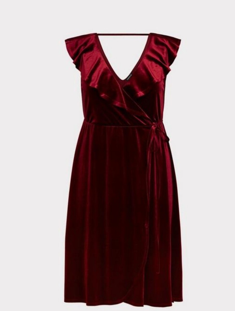 Aqua Velvet High-Low Wrap Dress in Burgundy M. - Picture 2 of 11